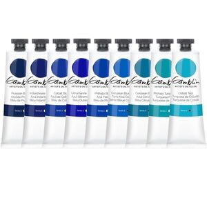 Gamblin Artist Oil Paint Set For Professionals - BLUE SET - 37ml Tubes NEW